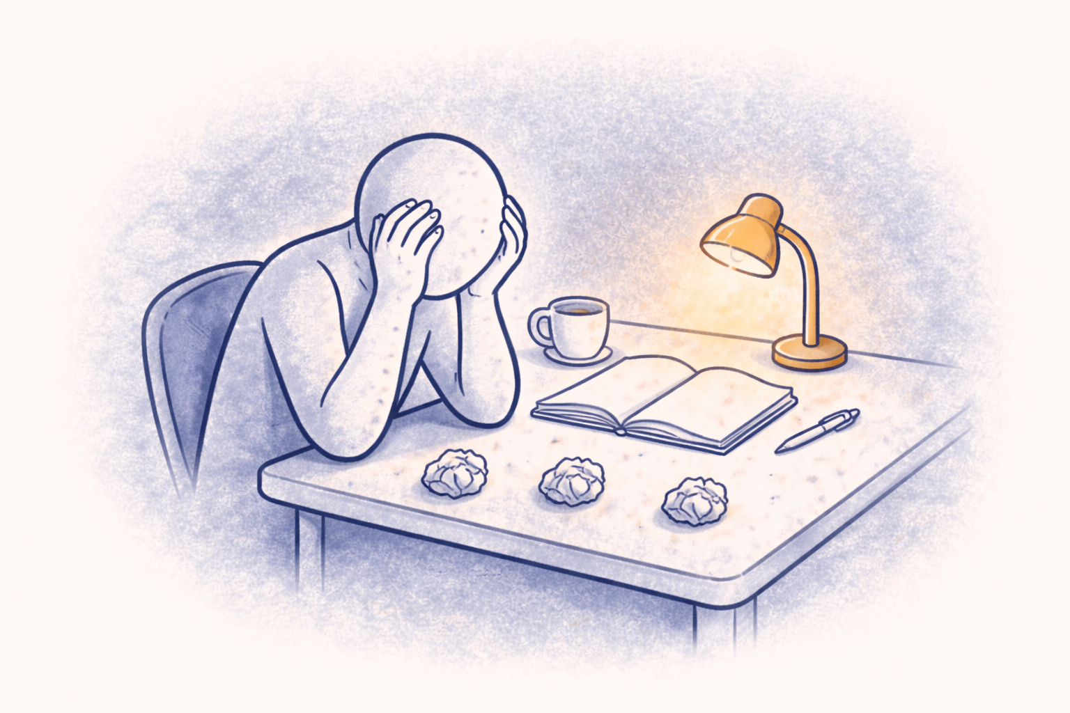 Can't start writing at the desk